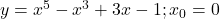   y = x^5-x^3+3x-1;   x_0= 0