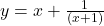 y=x+\frac {1}{(x+1)}