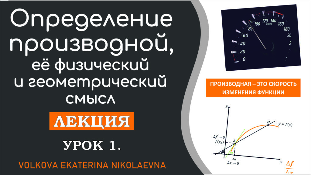 Read more about the article Определение производной, её физический и геометрический смысл. Урок 1.