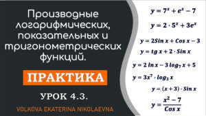 Read more about the article Производные логарифмических, показательных и тригонометрических функций. Урок 4.3.