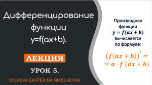 Read more about the article Дифференцирование функции y=f(ax+b). Урок 5.