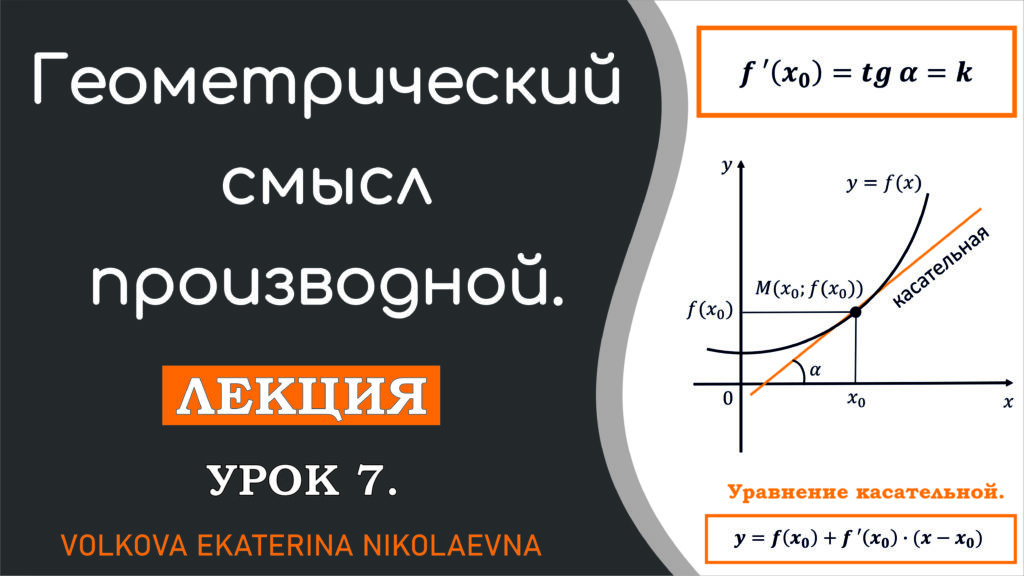 Read more about the article Геометрический смысл производной. Урок 7.