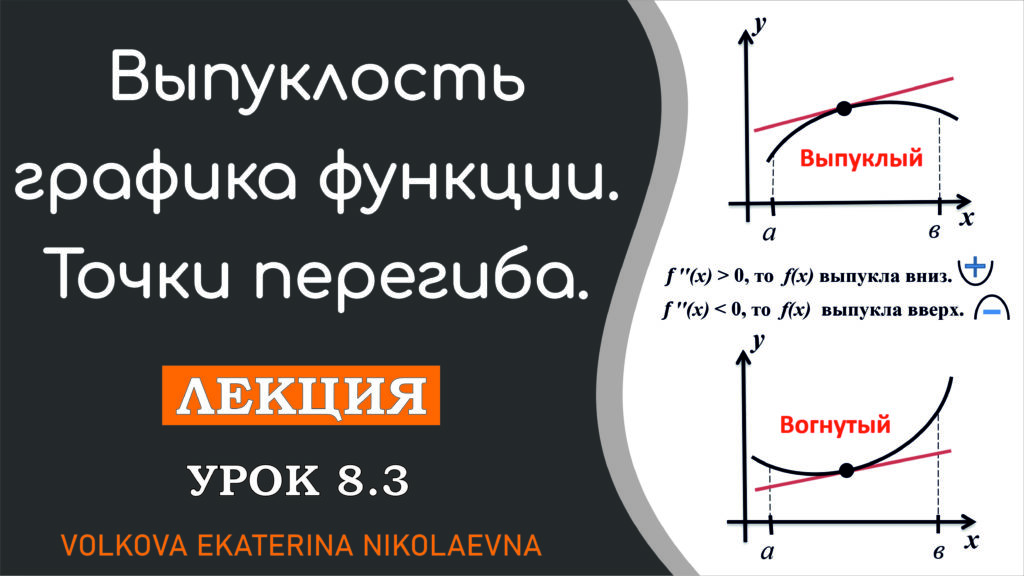 Read more about the article Выпуклость графика функции. Точки перегиба. Урок 8.3.